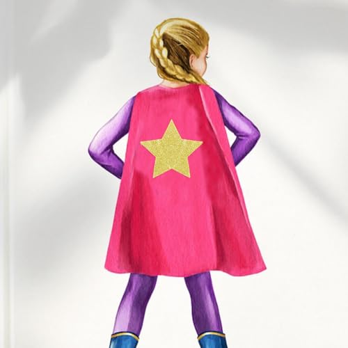 Disfraz infantil de superhéroe con capa y máscara para niñas miniatura 5