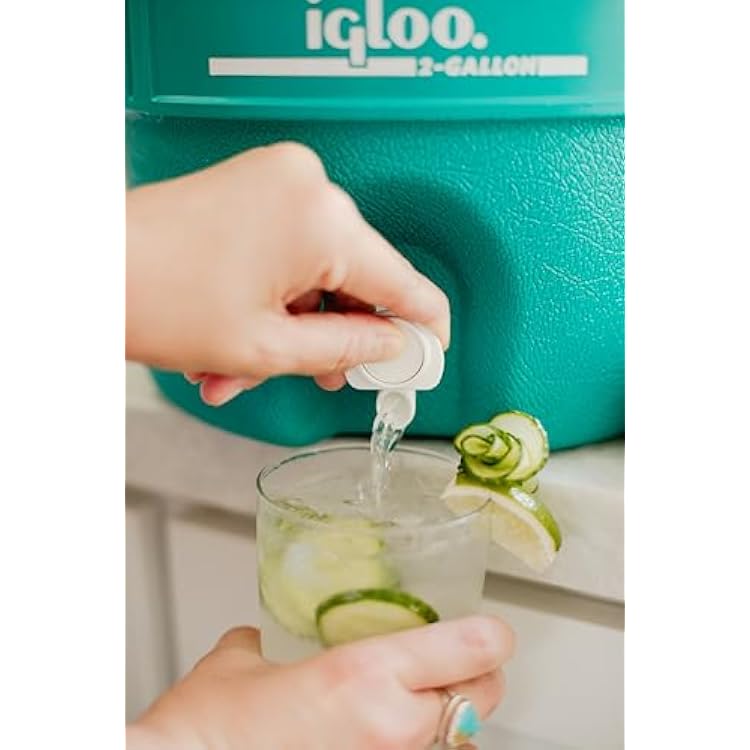 Igloo 2-Gallon Retro Party Water Jug Cooler, Jade