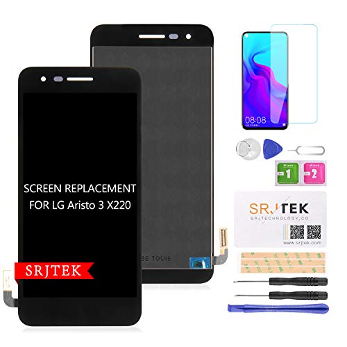 SRJTEK for LG Tribute Empire LCD Screen Replacement, for LG Tribute Empire LMX220PM/LG Aristo 3 2019 LM-X220MA Touch Screen digitizer Glass Assembly Kits (Black no Frame)