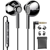 Linklike Kopfhörer mit Kabel In Ear 14,2 mm Quad Treiber 8D Stereo Deep Bass Kopfhörer 3.5mm In-Ear Ohrhörer mit Kabel Mikrofon Lautstärkeregler Earphones für Samsung, iPhone, Smartphones, Laptop&PC