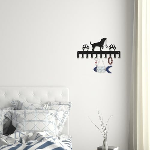 SUPERDANT Hunde Schlüsselaufhänger Hunde Schlüsselbrett mit 10 Haken Tier Schlüsselhalter Wandmontage Organizer Schlüsselleiste Für Hund Leine Tasche Kleidung Schlüssel Hängende 25x11.5cm