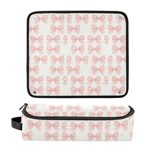 Bolsa de viaje y tapete resistente al calor 2-en-1 para planchas y rizadores de cabello, impermeable, organizador para planchas y rizadores, bolsa para viajar para mujeres miniatura 3