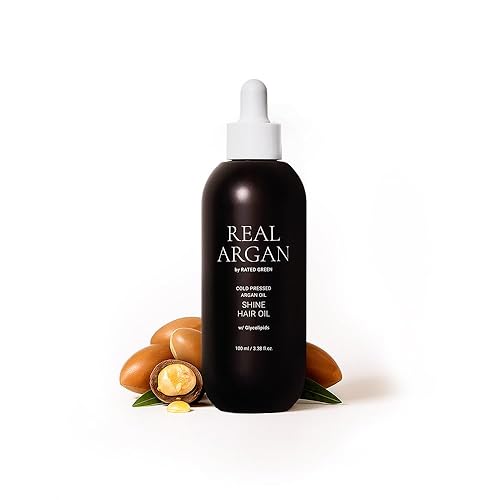 RATED GREEN REAL ARGAN Shine - Aceite capilar para cabello seco dañado y puntas abiertas, aceite orgánico vegano prensado en frío  Productos de