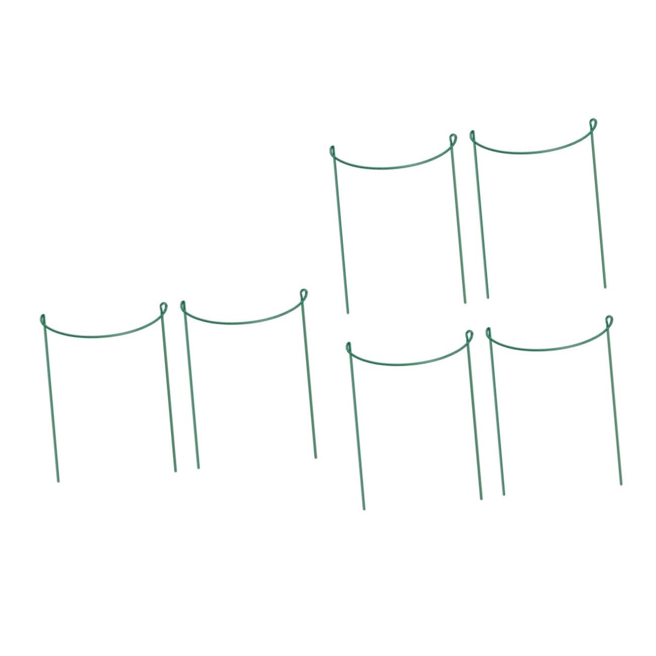 SUPVOX Tuteurs pour Plantes Demi-Ronds en Fer Verts, Lot de 6
