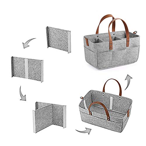 Baby Diaper Caddy Organizer, Portable Nappies Organizer Nursery Storage Basket, Diaper Bag Tote With Changeable Compartments, Baby Storage Basket For Car Travel, Diaper Storage Bin (S) #TOP1