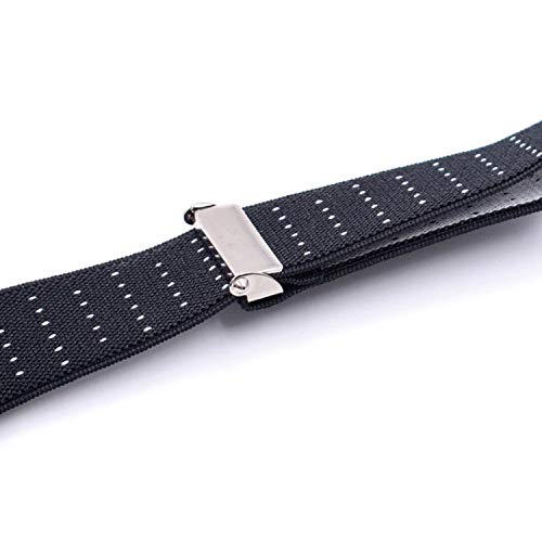 مشابك تثبيت القميص بأشرطة مرنة قابلة للتعديل متينة ومانعة للانزلاق بتصميم عسكري للرجال من كيدوف (لون أسود / زوج واحد)، مقاس L