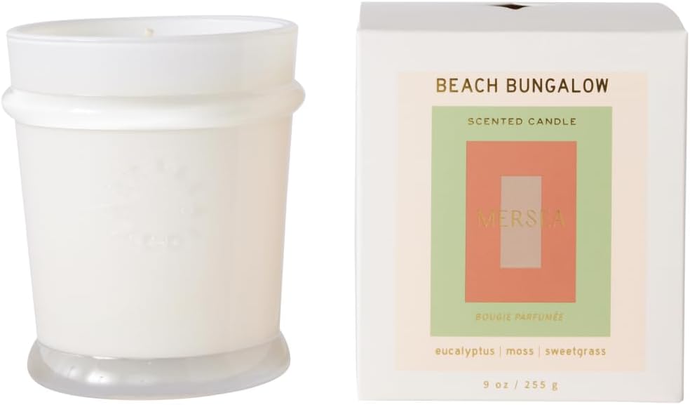 MERSEA Beach Bungalow Boxed Candle, Scented Candle Box (9 oz)