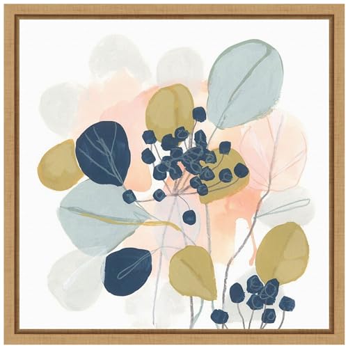 Amanti Art Framed Canvas Wall Art 16x16 Floral Mazurka II