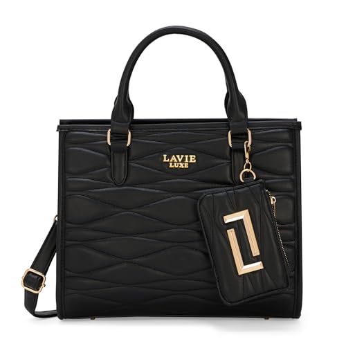 Image of Lavie Luxe Women's Lucie Quilted Large Box Tote Handbag | Tote Bag for Work | Ladies Purse | Stylish Shoulder Bag | Gift for Women