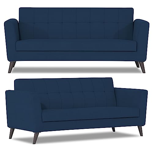 Image of Adorn India Dannis 3+2 5 Seater Sofa Set (Blue) (3 Year Warranty)