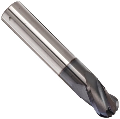 Melin Tool - 56245 CCMGS-B Carbide Ball Nose End Mill, AlTiN Monolayer Finish, 30 Deg Helix, 4 Flutes, 1.5000" Overall Length, 0.1875" Cutting Diameter, 0.1875" Shank Diameter #1