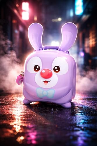 Image of Cute Character Piggy Bank for Kids | Portable Money Saving Box with Combination Lock | Mini Coin Bank Toy for Boys & Girls | Ideal Return Gift, Birthday & Learning Gift for Children (Purpel Rabbit)