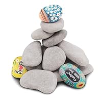 10 Stück Zierkies Kiesel, Groß Steine zum Bemalen, Zierkies, Dekosteine, Flache Steine, Kies Dekosteine Naturstein, Flache Steine zum Bemalen, DIY Malerei Handwerk Steine, Bunte Malerei & Dekoration