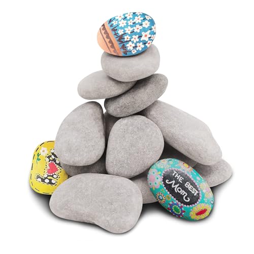 10 Stück Zierkies Kiesel, Groß Steine zum Bemalen, Zierkies, Dekosteine, Flache Steine, Kies Dekosteine Naturstein, Flache Steine zum Bemalen, DIY Malerei Handwerk Steine, Bunte Malerei & Dekoration