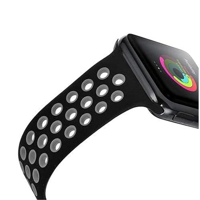 Image of TechMount Silicone Luxury Dotted Sports Watch Band Strap Compatible with Apple Watch Straps 42mm 44mm 45mm 46mm 49mm iWatch Ultra & SE & Series 8 /7 /6 /5 /4 /3 /2 /1 Breathable Replacement Strap