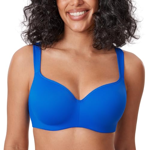 Image of DELIMIRA Women's Balconette Bra Full Coverage Plus Size Tshirt Underwire Back Smoothing Seamless Bras