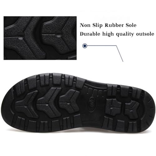 Men's Big Size Leather Flat Sandbeach Sandals Casual Slipper Shoes3