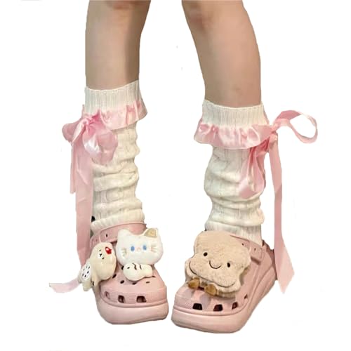 Women Girls Kawaii Y2k Leg Warmers Knitted Lolita Japanese Style Harajuku Gothic Cute Winter Cuff Ankle Heap Sock