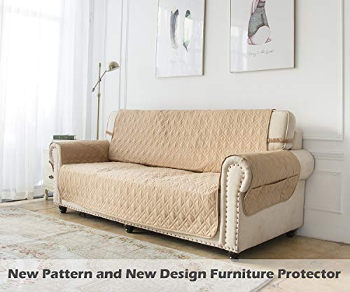 Image of Ameritex Waterproof Nonslip Recliner Cover Stay in Place, Dog Chair Cover Furniture Protector, Ideal Recliner Slipcovers for Pets and Kids (Sand, 23 inch)