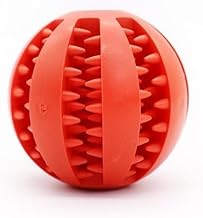 2 Pack Dog Treat Dispensing Balls – Interactive Teeth Cleaning Training Ball for Small & Medium Dogs, for Mental Stimulation & Slow Feeding,2.8"（Orange）