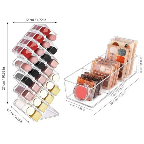 Image of JessLab Bundle-2 Items: 3 Cube Sections Acrylic Organizer and 28 Slots Lipstick Organizers