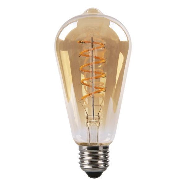 Ampoule LED rétro EDISON - Filament torsade - Ambrée - E27