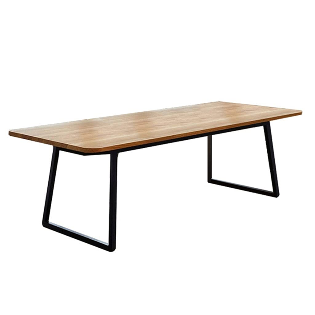JOMRTS Computer Desk Modern Office Computer Desk, Solid Wood and Iron Frame Study Table, Industrial Style Notebook Workbench (120x60x75cm)