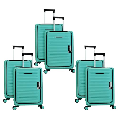 Image of Kuber Industries Luggage Bag | Trolley Bags for Travel | Collapsible Luggage Bag | Travelling Bag | Trolley Bags for Suitcase | Lightweight Luggage Bag | 24 Inch | Pack of 2 | Light Mint