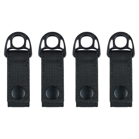 KUNN Nylon Duty Belt Keeper with Hook and Loop Snap,Belt Keepers for 2.25" Duty Belt, Tool Belt Accessories with Suspender Loops Attachment, 4 Pcs，Black Cover