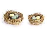 Melrose Set of 2 Artificial Bird's Nests with Spotted Eggs