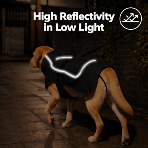 HEYWEAN Hundejacke Wasserdichter Hundemantel Reflektierende Jacke für kaltes Wetter mit weichem Fleecefutter Warmer Mantel für Hund Indoor & Outdoor Camping Wandern