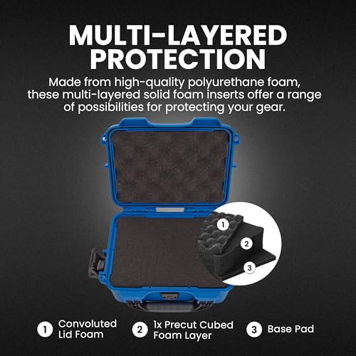 Image of NANUK 904 Hard Case with Foam - IP67 Waterproof Protective Case for Camera, Drone & Gear - Impact-Resistant & Dustproof - Perfect for Travel 10.2 inch x 7.9 inch x 4.5 inch - Blue