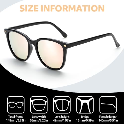 Image of Myiaur Polarized Sunglasses for Women, Square Mirrored Trendy Shades with UV Protection Reduce Glare Sun Glasses