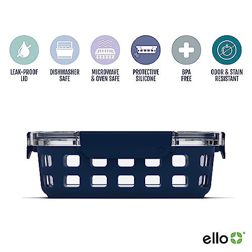 Ello Duraglass Mixed Meal Prep Sets Leak-Proof Glass Food Storage Containers with Silicone Sleeves and Airtight BPA-Free Lids, Dishwasher, Microwave, and Freezer Safe by Ello - Image 2