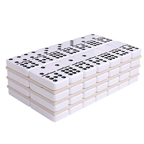 Double 9 Large White Domino Set en Estuche Púrpura miniatura 4