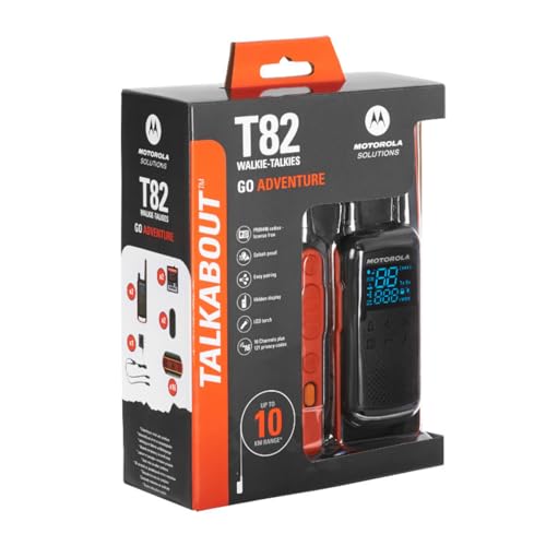 Motorola Talkabout T82 PMR Funkgerät (Bis zu 10 km Reichweite, IPx2 Spritzwasserschutz, 500 mW, VOX)