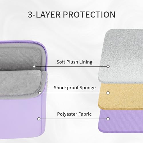 RAINYEAR 13.3 Inch Laptop Sleeve Padded Case Cover with Pocket, Purple by RAINYEAR make life easier - Used condition - Image 3