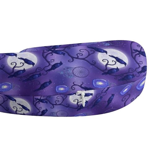 Image of Unisex Travel Neck Pillow Memory Foam U Shaped Cushion Dream Catchers and Raven, Washable Cover for Men Women Airplane Car Home Rest