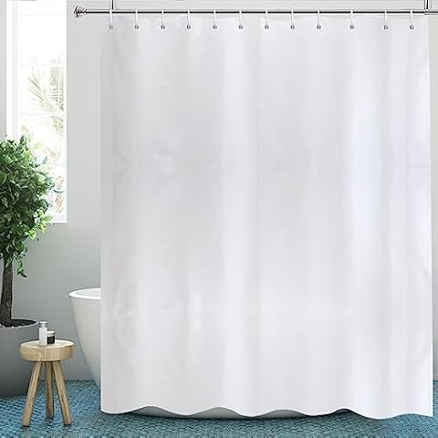 YISURE Rideau de Douche 240cm Blanc Cover
