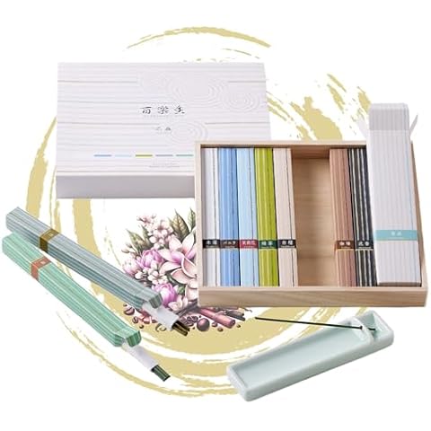 Hasegawa 百楽香 (Hyakurakuko) Japanese Incense Assortment: Premium Sandalwood, Long Type, 20-30 Min Burn Time (石庭 (Rock Garden)) Cover