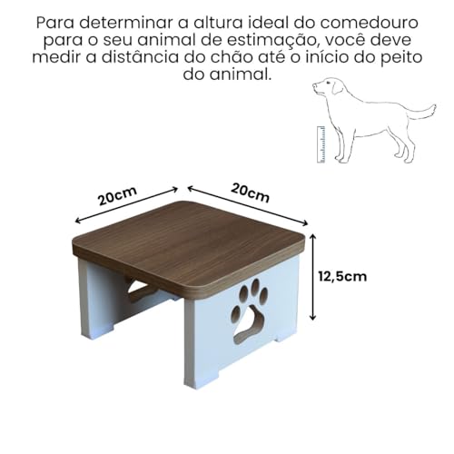 Base Comedouro Bebedouro Pet MDF Elevado Cachorro