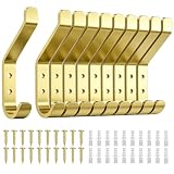 susswiff 10 Ganchos para Puerta, Acabado Dorado, Fabricados en Aluminio Premium,...
