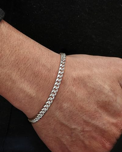 YADOCA 925 Silber Herren Armbänder für Männer Cuban Figaro Curb Link Kette Silber Armband 19cm Herrenschmuck Geschenke für Papa Freund Ehemann Sohn