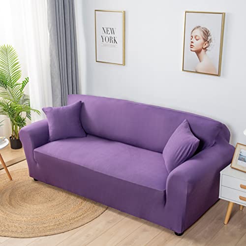 Housse de canapé extensible universelle violette 1 place fauteuil