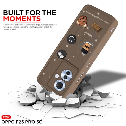 Image of AESTMO Back Case Cover for Oppo F25 Pro 5G Cover | Cute Fun Cartoon 3D Ball | Coffee Silicone Case | Full Body Protection | Camera Protection Back Cover for Oppo F25 Pro 5G (Brown)