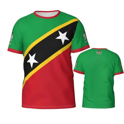T-shirt de football Saint-Kitts-et-Nevis homme col rond coloré