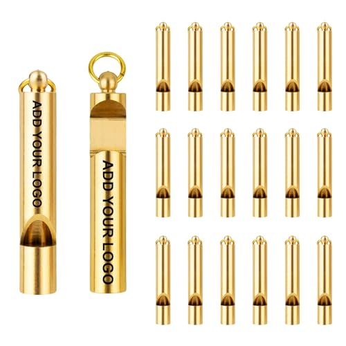 GOGO Custom Engraved 20 PCS Brass Whistle with Bottle Opener Design Dual-use Whistles for Outdoor Camping Hiking