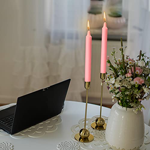 Image of AuraDecor Pack of 50 Stick Candles || Especially Meant for Healing, Chakras, Ritual Candles, Decoration, Lighting, Home Decor || Burning Time 3 to 4 Hours Each (Pink), Paraffin Wax