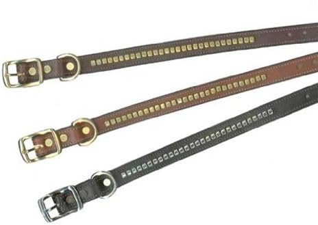Tory Leather Clincher Dog Collar 14 Inch Havana