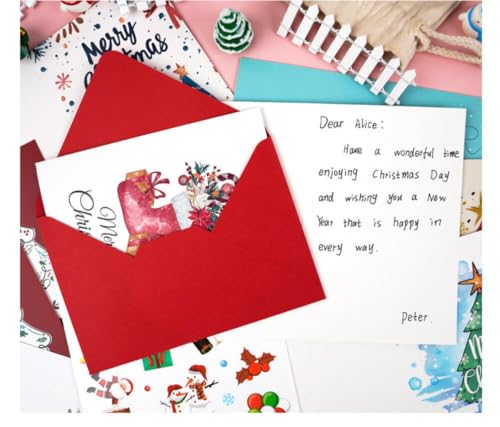 بطاقات تهنئة للكريسماس من وينيفر، بطاقات عيد ميلاد سعيد مع 10 مغلفات، 1 ورقة ملصق، بطاقات الكريسماس، رأس السنة السعيدة ورجل الثلج سانتا كلوز، حامل بطاقات لتزيين حفلات الكريسماس